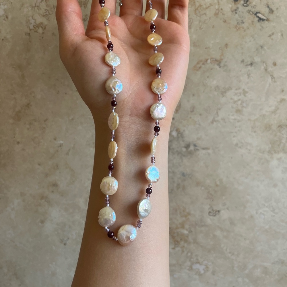 Mother of Pearl and Bead Necklace - Picture 3 of 3